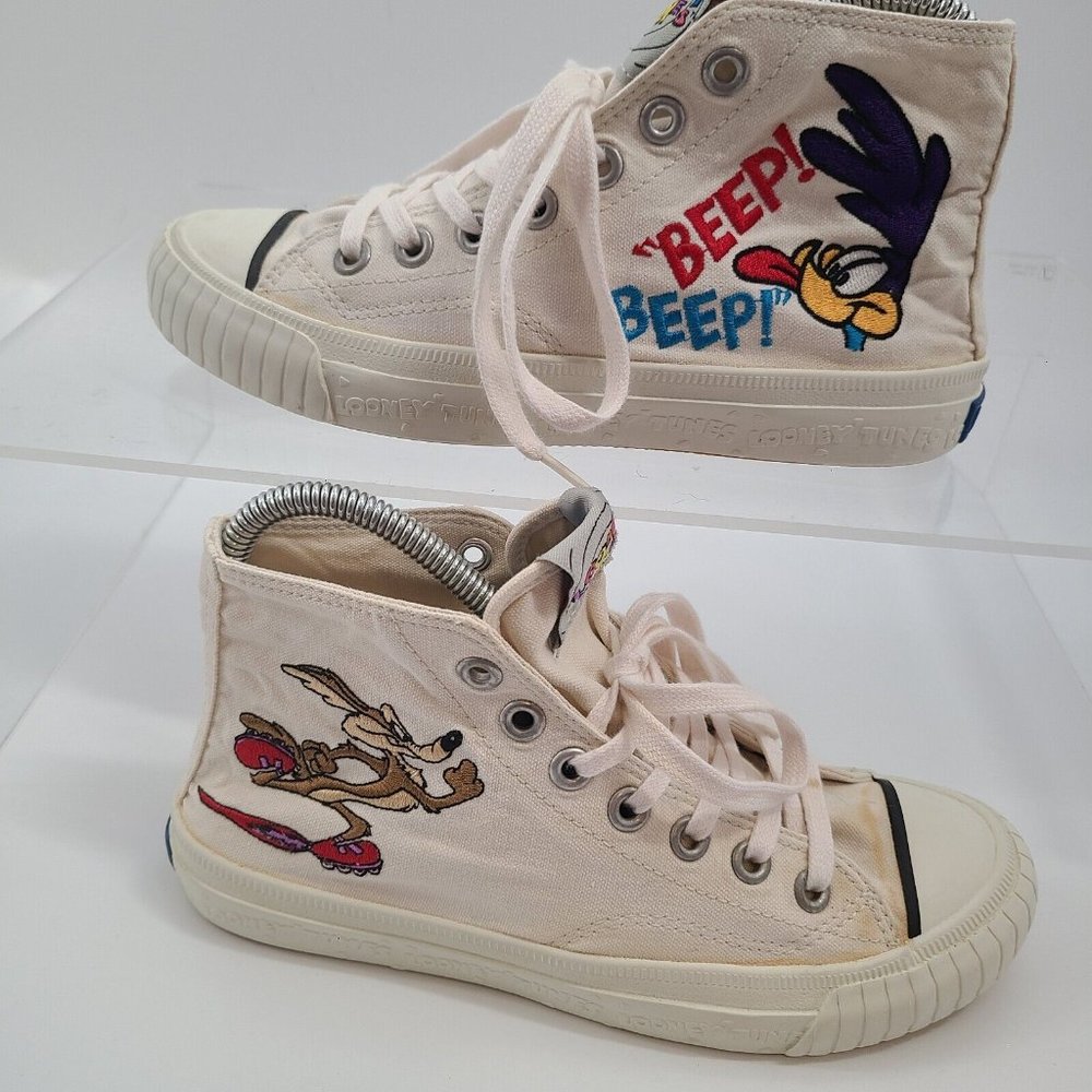 Retro Keds Looney Tunes WB High-Top‎ Canvas Sneaker 90's VINTAGE Womens Sz 6 1/2